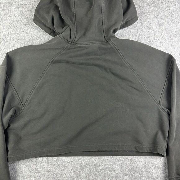 Ivy Park Cropped Hooded Sweatshirt Womens M Gray Oversized Streetwear Hoodie* - Picture 9 of 15